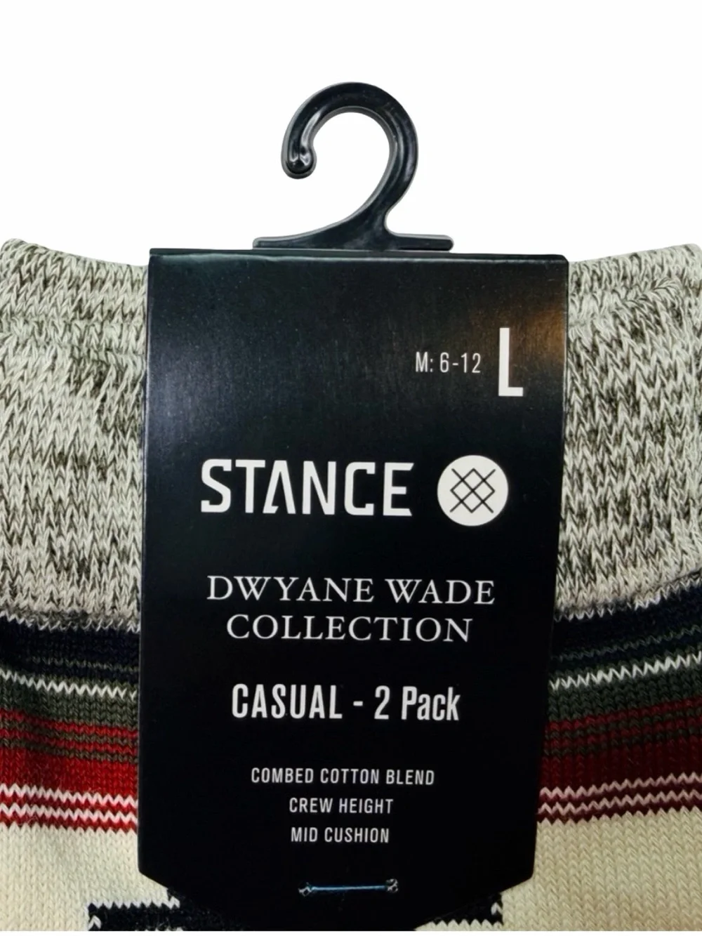 STANCE Striped Blanket Crew Socks - 2 Pack - Size Large - 4 Sets (8 Pairs)